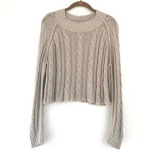 Wooden Ships Large Open Cable Knit Oversized Cropped Sweater Boatneck M/L FLAWS